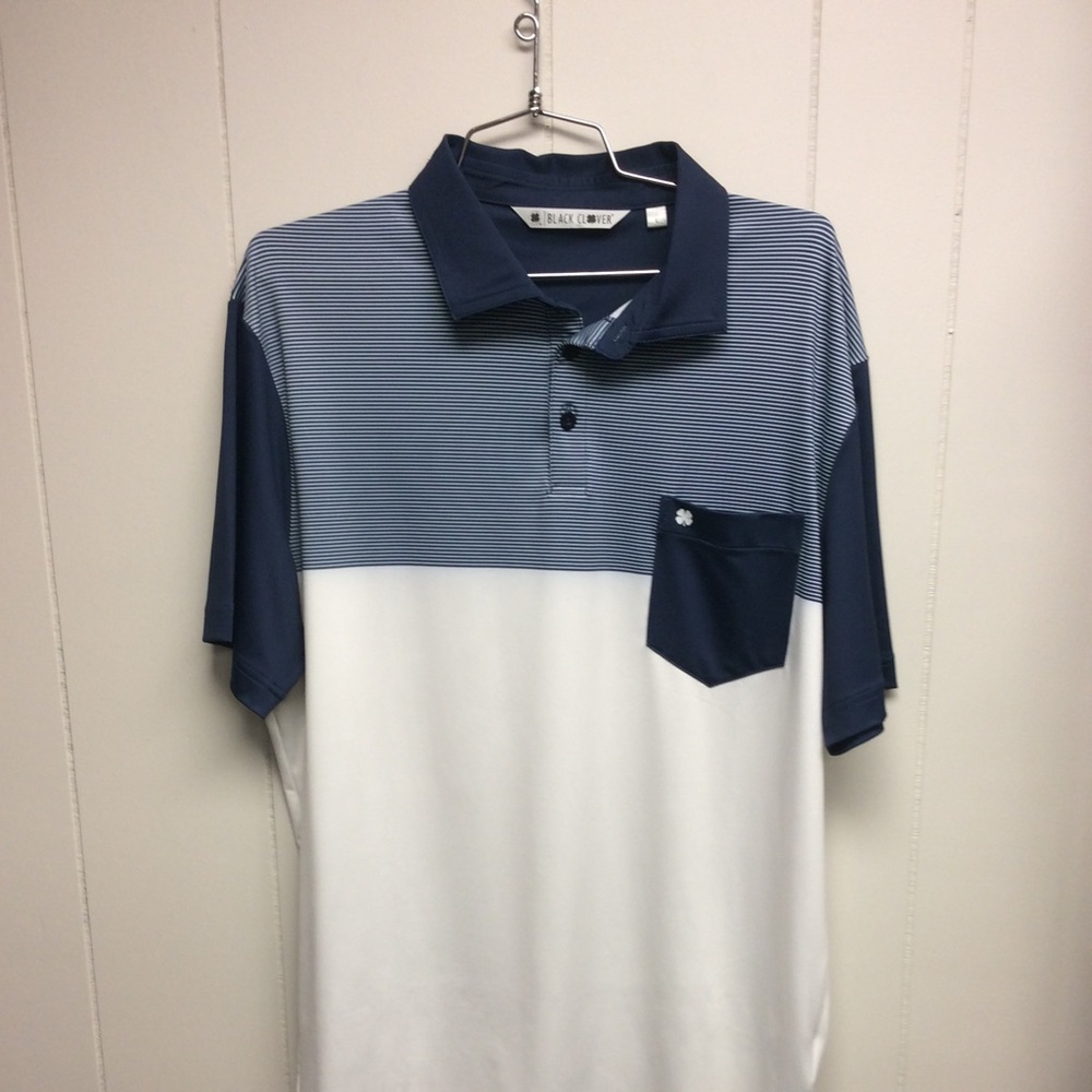 Black Clover Pocket Stripes Men’s Golf Polo XLarge